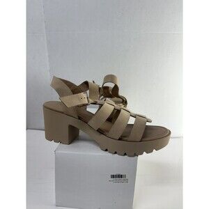 Sun + Stone Women's Beige Chunky Platform Daisee Fisherman Slingback Sandal 11M